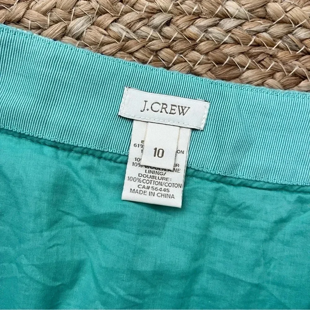 J CREW BLUE GREEN TEAL TEXTURE PLAID SKIRT WOMENS SIZE 10